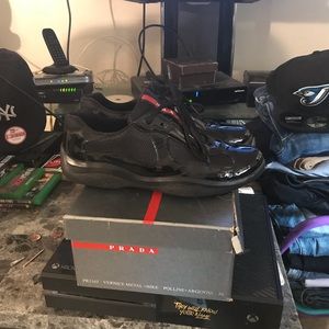 Paten leather prada sneakers